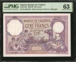 ALGERIA. Banque de lAlgérie. 100 Francs, 1928-38. P-81b. PMG Choice Uncirculated 63.