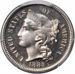 1885 Nickel Three-Cent Piece. Proof-65 (PCGS). CAC.