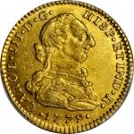 COLOMBIA. 1779-JJ 2 Escudos. Santa Fe de Nuevo Reino (Bogotá) mint. Carlos III (1759-1788). Restrepo