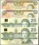 CANADA. Lot of (4). Bank of Canada. Mixed Denominations, Mixed Dates. P-Various. About Uncirculated 