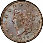 1819/8 Matron Head Cent. Newcomb-1. Rarity-1. Mint State-65 BN (PCGS).