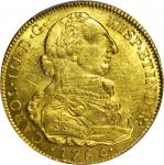 COLOMBIA. 1783-JJ 8 Escudos. Santa Fe de Nuevo Reino (Bogotá) mint. Carlos III (1759-1788). Restrepo