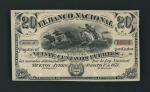 El Banco Nacional, Argentina, [5 items] 20 Centavos Fuertes, Buenos Aires, 1st August 1873, collecti