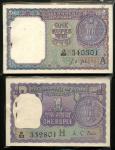 Reserve Bank of India, two original bundles of 100 x 1 rupees, no date (1963-65) and 1975-76, serial