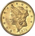 USARépublique fédérale des États-Unis d’Amérique (1776-à nos jours). 20 dollars Liberty 1874, CC, Ca