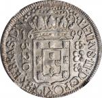 BRAZIL. 320 Reis, 1699-(R). Rio de Janeiro Mint. Pedro II. NGC AU-55.