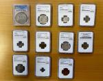 Group Lots - Mixed Worldwide. WORLDWIDE: LOT of 11 coins, all graded by NGC or PCGS, a diverse lot i