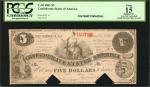 T-36. Confederate Currency. 1861 $5. PCGS Currency Fine 15 Apparent. Cut-out Cancelled, Small Intern