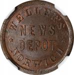 New York--Norwich. Undated (1861-1865) John M. Weller, Wellers News Depot. Fuld-660A-1a. Rarity-3. C