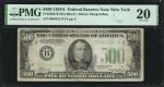 Fr. 2202-B. 1934A $500  Federal Reserve Note. New York. PMG Very Fine 20.