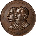 1902 Philo Lodge 444 Sesquicentennial of George Washingtons Initiation into Freemasonry Medal. Bronz