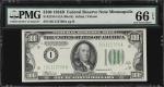 Fr. 2154-I. 1934B $100 Federal Reserve Note. Minneapolis. PMG Gem Uncirculated 66 EPQ.