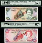 Cayman Islands Currency Board, a complete set of 1991 issues specimen, including $5, $10, $25, $100,