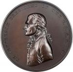 1801 (20th Century) Thomas Jefferson Indian Peace Medal. Bronze. Second Size. Julian IP-3, Prucha-39