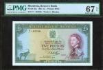 RHODESIA. Reserve Bank of Rhodesia. 5 Pounds, 1964. P-26a. PMG Superb Gem Uncirculated 67 EPQ.