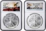 Lot of (2) Silver Eagles. First Releases. MS-70 (NGC).