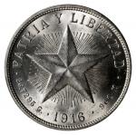 1916年古巴1比索 PCGS MS 64 CUBA. Peso, 1916. Philadelphia Mint
