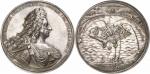 DANEMARKChristian V (1670-1699). Médaille offerte par le prince héritier pour son père Christian V, 