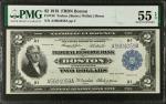 Fr. 748. 1918 $2 Federal Reserve Bank Note. Boston. PMG About Uncirculated 55 EPQ.