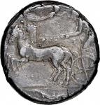 SICILY. Syracuse. Second Democracy, 466-406 B.C. AR Tetradrachm (17.34 gms), ca. 440-430 B.C. NGC Ch