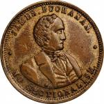1856 James Buchanan Political Medal. DeWitt-JB 1856-9. Gilt Copper. Reeded Edge. 28 mm. About Uncirc