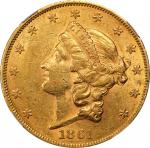 1861 Liberty Head Double Eagle. AU-55 (NGC).