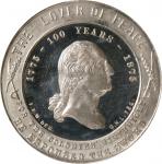 1875 Cambridge Centennial Medal. By George Hampden Lovett. Musante GW-835, Baker-436B. White Metal. 