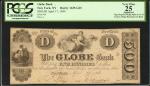 New York, New York. Globe Bank Post Note. April 17, 1840. $500. PCGS Very Fine 25 Apparent. Tape Rep