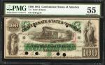 T-5. Confederate Currency. 1861 $100. PMG About Uncirculated 55.