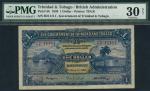 Government of Trinidad and Tobago, $1, Port of Spain, 1942, serial number 16D 48670, blue on yellow 
