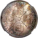 1887年英国4先令银币，NGC MS63，带包浆