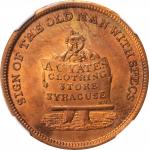 New York--Syracuse. Undated (1850s) A.C. Yates. Miller-NY 1029. Copper. Plain Edge. MS-64 RB (NGC).