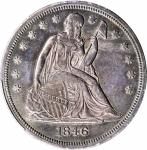 1846-O Liberty Seated Silver Dollar. OC-1, the only known dies. Rarity-2. AU-58 (PCGS).