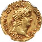 NERO, A.D. 54-68. AV Aureus (7.18 gms), Rome Mint, ca. A.D. 66-67. NGC EF*, Strike: 5/5 Surface: 5/5