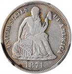 1871-CC Liberty Seated Dime. Fortin-101, the only known dies. Rarity-5. Fine-12 (PCGS).