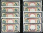英属马来亚1953年1月连号10枚，UNC。Malaya and British Borneo, a consecutive run of 10 x$1, 1953, serial number A/