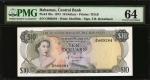 BAHAMAS. Central Bank. 10 Dollars, 1974. P-38a. PMG Choice Uncirculated 64.