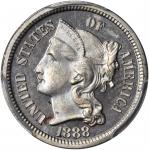 1888 Nickel Three-Cent Piece. Proof-65 Cameo (PCGS). CAC.