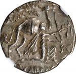 ROMAN REPUBLIC. M. Aemilius Scaurus & P. Plautius Hypsaeus. AR Denarius, Rome Mint, ca. 58 B.C. NGC 