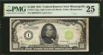 1934年联邦储备券明尼阿波利斯1000美元 PMG VF 25 1934 $1000  Federal Reserve Note. Minneapolis