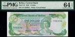 Central Bank of Belize, 1 dollar, 1st July 1983, serial number A/7 322531, (Pick 43, TBB B301a), in 
