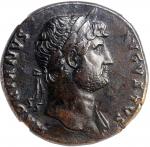 HADRIAN, A.D. 117-138. AE Sestertius, Rome Mint, ca. A.D. 124-128. NGC EF. Fine Style.