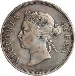 1893年海峡殖民地半圆银币。伦敦造币厂。STRAITS SETTLEMENTS. 50 Cents, 1893. London Mint. Victoria. PCGS Genuine--Clean