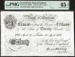 Bank of England, Ernest Musgrave Harvey, £20, London, 19 April 1922, serial number 28M 13540, black 