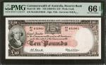 AUSTRALIA. Reserve Bank of Australia. 10 Pounds, ND (1960-65). P-36. PMG Gem Uncirculated 66 EPQ.