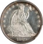 1869 Liberty Seated Half Dollar. Proof-61 (PCGS).