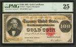 Fr. 1211. 1882 $100  Gold Certificate. PMG Very Fine 25.