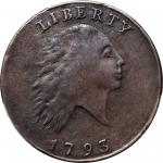 1793 Flowing Hair Cent. Chain Reverse. S-2. Rarity-4+. AMERICA, Without Periods. VF Details--Repaire