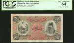IRAN. Imperial Bank of Persia. 1 Toman, ND (1890-1923). P-1bs. Specimen. PCGS Currency Very Choice N