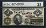 Fr. 41a. 1862 $2 Legal Tender Note. PMG Very Fine 25.